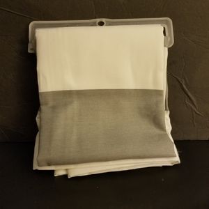 NEW Room Essentials Gray & White Rugby Stripe Shower Curtain